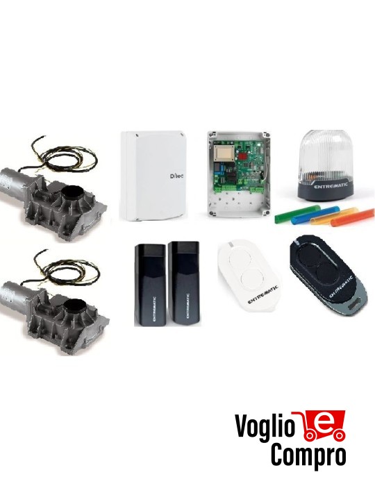 KIT 230V DITEC DITCB230PL CUBIC PER CANCELLO 2 ANTE BATTENTI RADIO 433Mhz