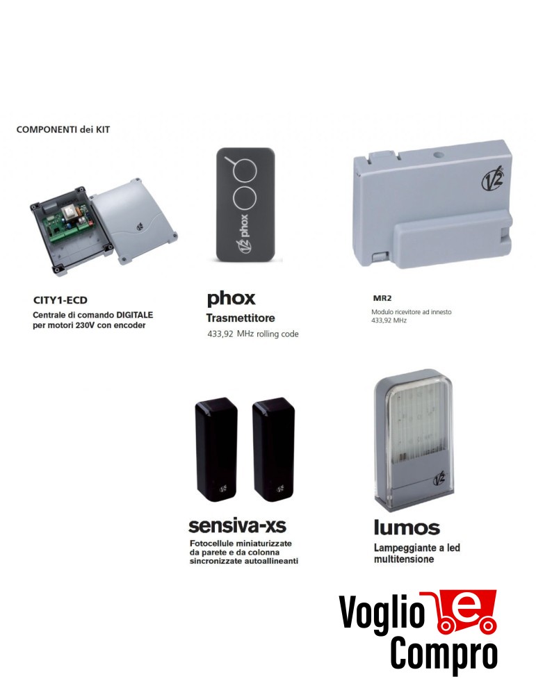 KIT ELETTRONICO PER AUTOMAZIONE MOTORI CANCELLO 230V V2 UNIVERSAL 1