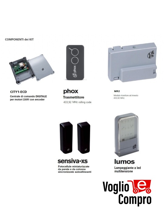 KIT ELETTRONICO PER AUTOMAZIONE MOTORI CANCELLO 230V V2 UNIVERSAL 1