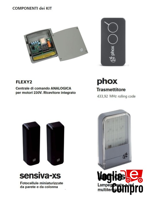 KIT ELETTRONICO PER AUTOMAZIONE MOTORI CANCELLO 230V V2 UNIVERSAL 2