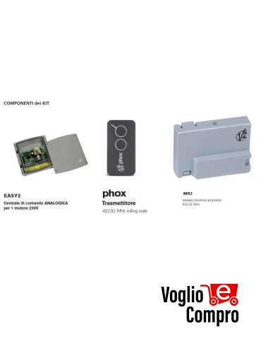 KIT ELETTRONICO PER AUTOMAZIONE SERRANDE AVVOLGIBILI 230V V2 EASY 2