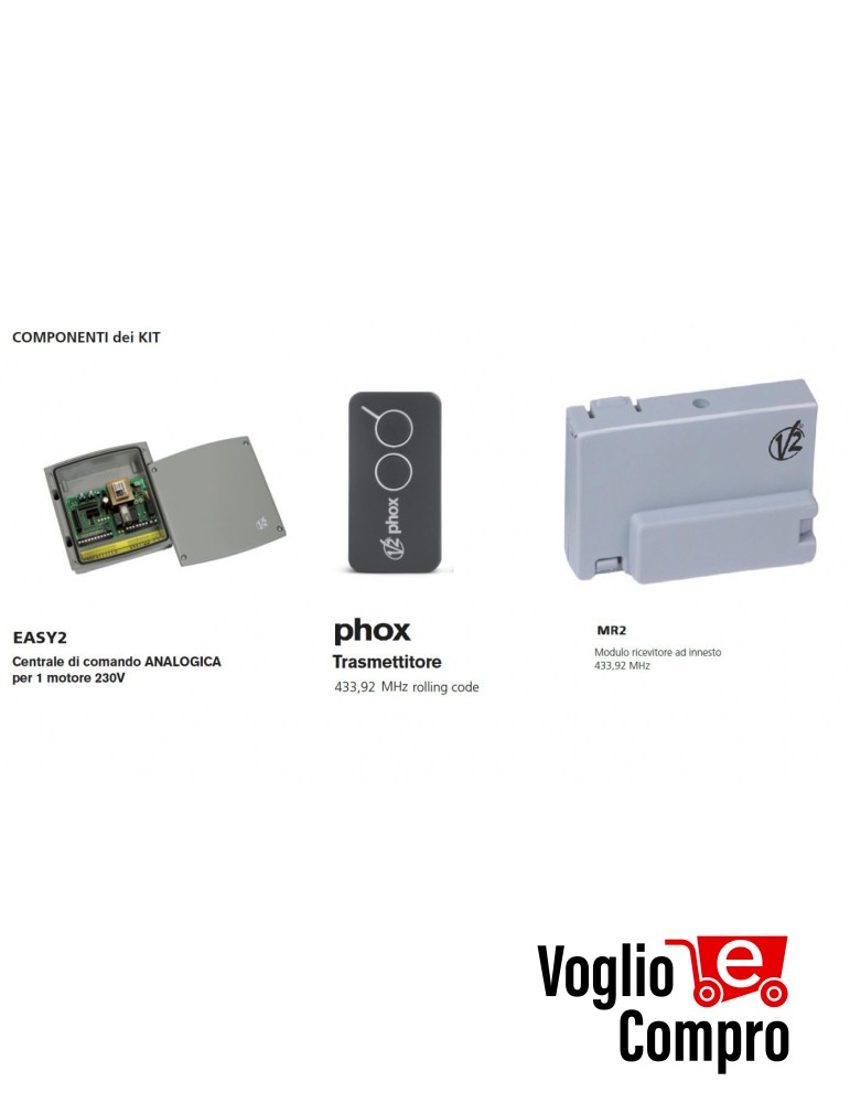 KIT ELETTRONICO PER AUTOMAZIONE SERRANDE AVVOLGIBILI 230V V2 EASY 2