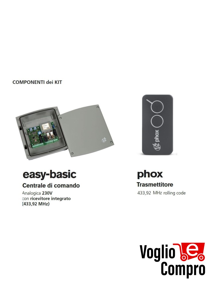 KIT RADIOCOMANDO E RICEVITORE BICANALE V2 GARDEN LUX PER CARICHI FINO A 1500W