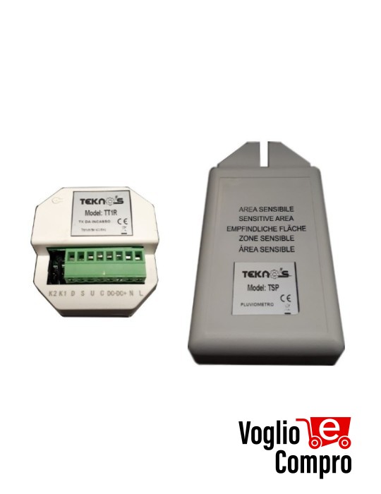 KIT RADIO SENSORE E TRASMETTITORE PIOGGIA TEKNOS RAIN 433,92 Mhz