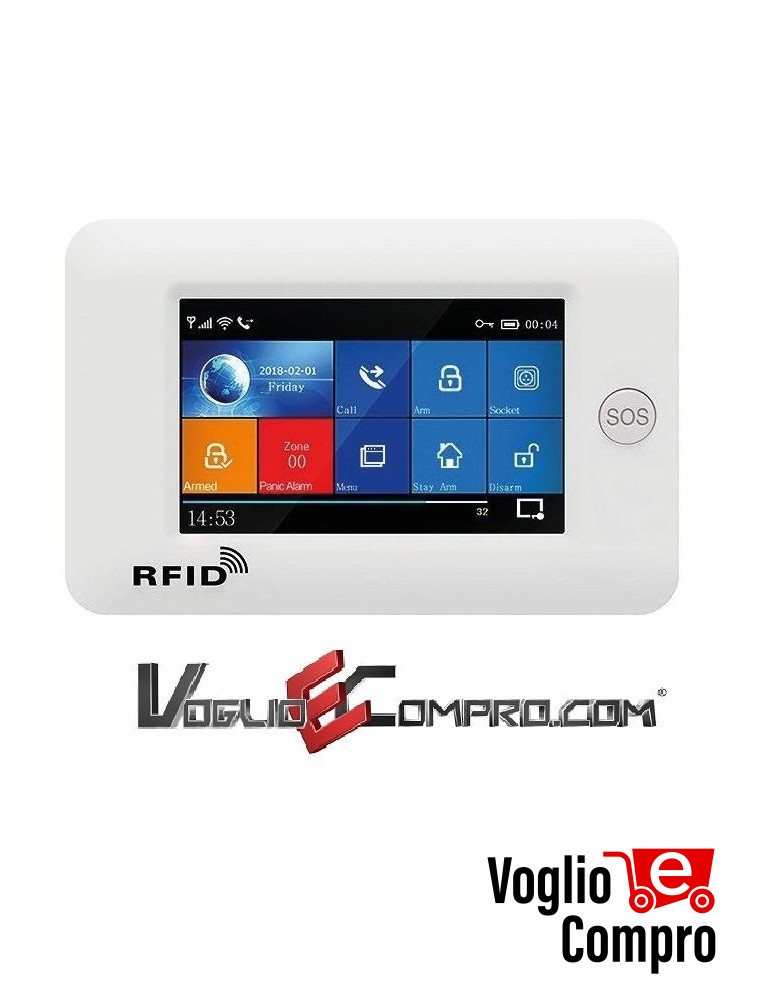 KIT ALLARME ANTIFURTO GENJUS WIFI APP ANDROID IOS SMS SOS GSM CHIAMATA