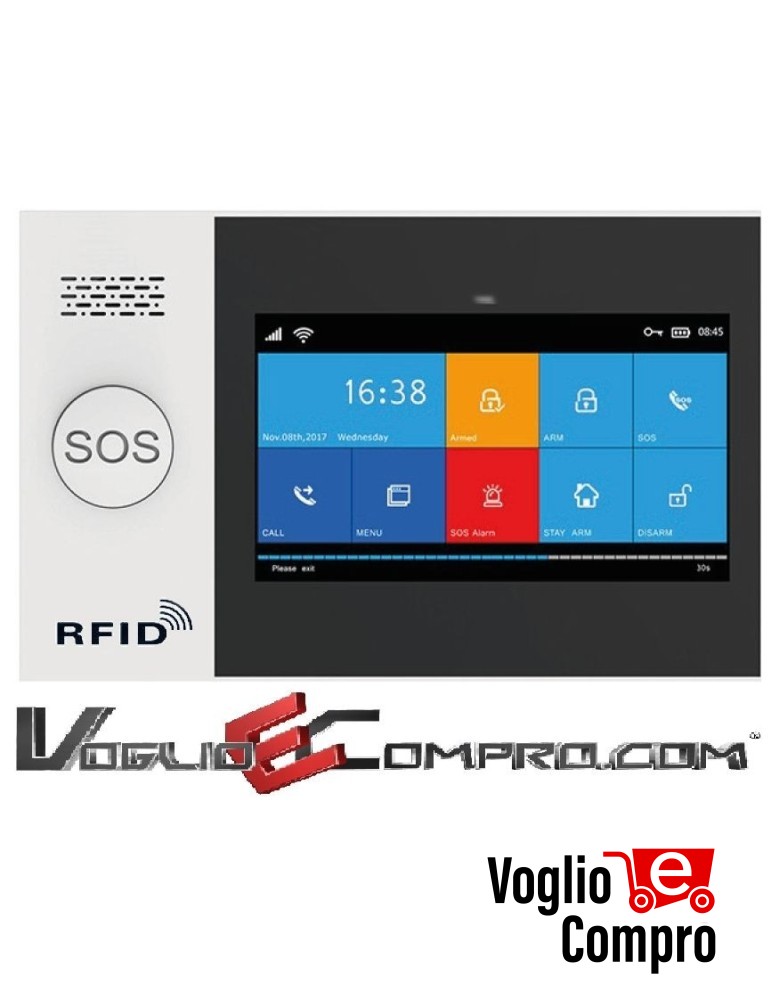 KIT ALLARME ANTIFURTO GENJUS PRO WIFI APP ANDROID IOS SMS SOS GSM CHIAMATA