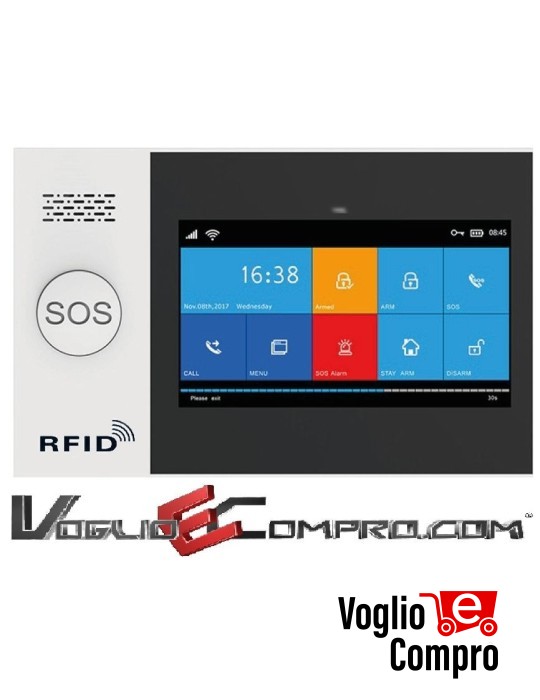 KIT ALLARME ANTIFURTO GENJUS PRO WIFI APP ANDROID IOS SMS SOS GSM CHIAMATA