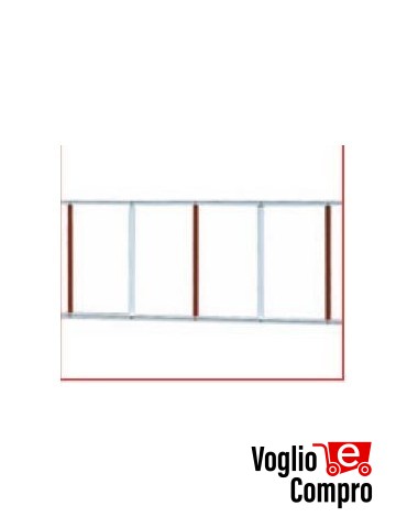 SIEPE IN ALLUMINIO DITEC QIKGR L 2000mm ROSSO/BIANCO PER BARRIERE QIK