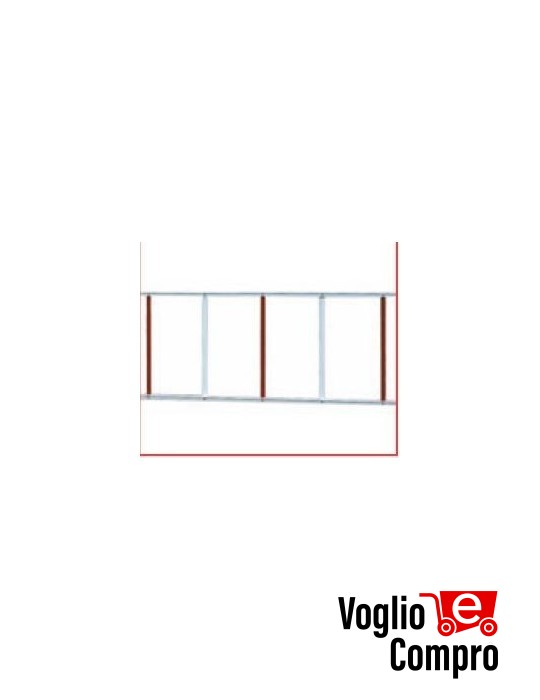 SIEPE IN ALLUMINIO DITEC QIKGR L 2000mm ROSSO/BIANCO PER BARRIERE QIK