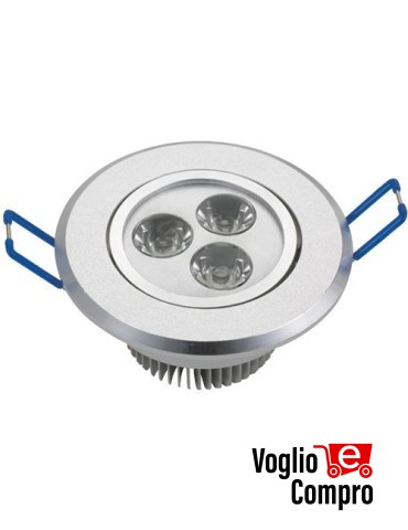 5941501 LAMPADA FARETTO LED  DA INCASSO ORIENTABILE 3W 6000K 230V