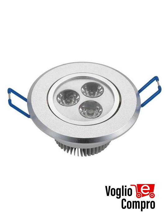 5941501 LAMPADA FARETTO LED  DA INCASSO ORIENTABILE 3W 6000K 230V