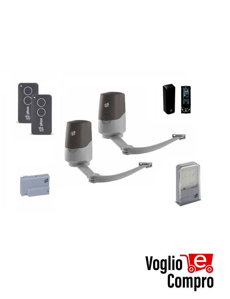 KIT AUTOMAZIONE 24V A BRACCIO ARTICOLATO V2 ZORUS 4 PER CANCELLO ANTE FINO 4,2 Mt
