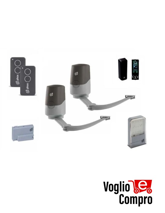 KIT AUTOMAZIONE 24V A BRACCIO ARTICOLATO V2 ZORUS 4 PER CANCELLO ANTE FINO 4,2 Mt