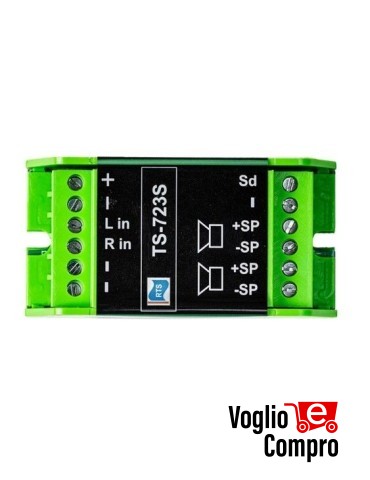 AMPLIFICATORE STEREO DA INCASSO 30+30W RTS TS 723 S PER  8+8 diffusori 23W