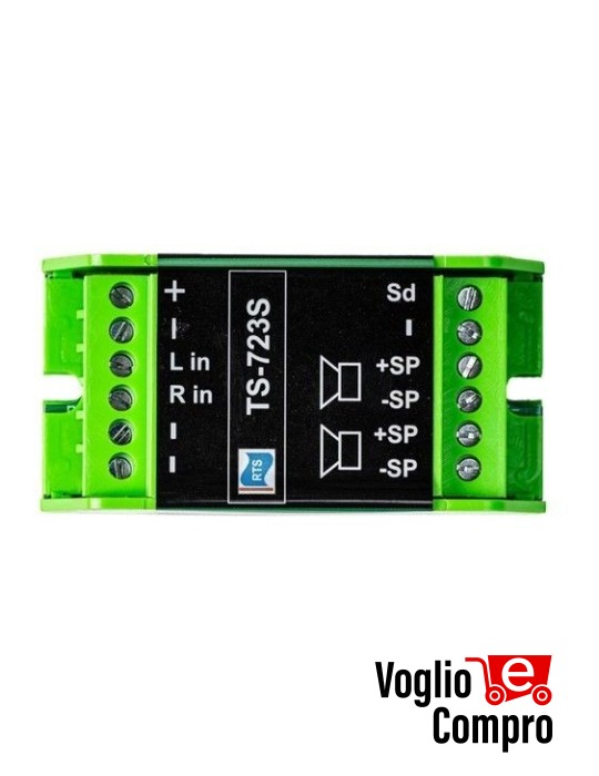 AMPLIFICATORE STEREO DA INCASSO 30+30W RTS TS 723 S PER  8+8 diffusori 23W