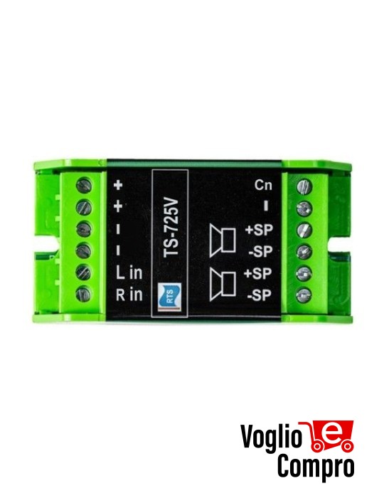 AMPLIFICATORE STEREO DA INCASSO VOLUME ELETTRONICO 50+50W RTS TS 725 V