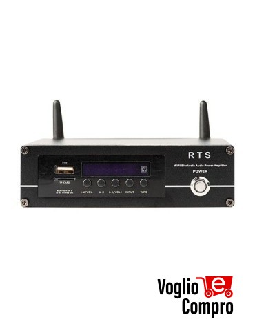 RICEVITORE AUDIO WIFI BLUETOOTH RTS AMPLIFICATO 75+ 75WATT RMS CON ALIMENTATORE