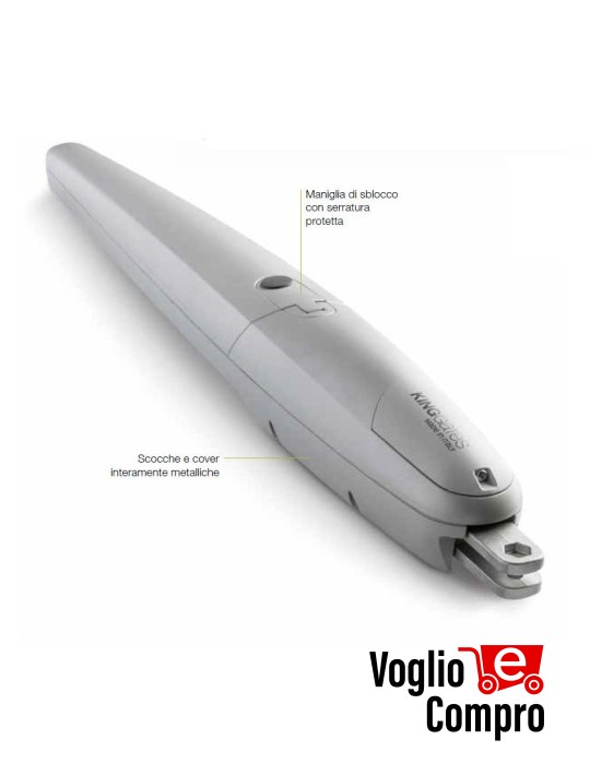 MOTORE KING GATES JETXL230 IRREVERSIBILE 230V PER CANCELLO BATTENTE ANTA 6 MT 750 Kg FERMO MECCANICO IN APERTURA E CHIUSURA