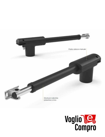 MOTORE KING LINEAR 50024 IRREVERSIBILE 24V PER CANCELLO BATTENTE ANTA 4,5 MT 300 Kg