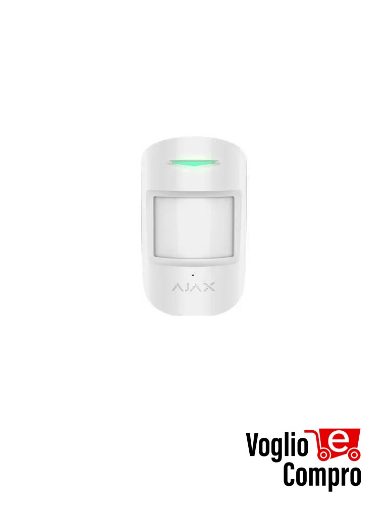 AJAX Rilevatore di movimento e rottura vetri Wireless CombiProtect (BIANCO)