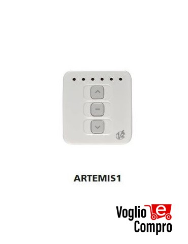 TRASMETTITORE DA PARETE V2 ARTEMIS 1 CH PER TENDE E TAPPARELLE 434,15 Mhz