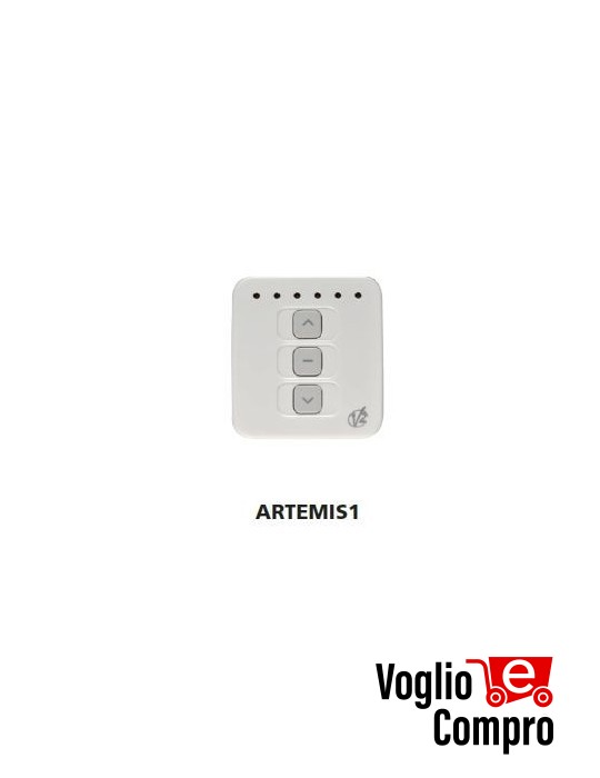 TRASMETTITORE DA PARETE V2 ARTEMIS 1 CH PER TENDE E TAPPARELLE 434,15 Mhz