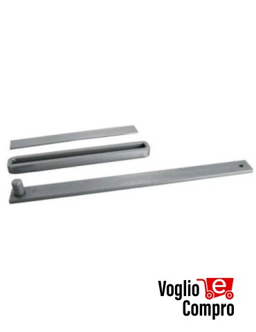 Braccio e guida in acciaio zincato per installazione fuori asse cancello 7033L