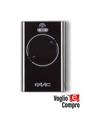 6901027 RADIOCOMANDO TELECOMANDO ORIGINALE FAAC XT2 433 SLH NERO 2 TASTI