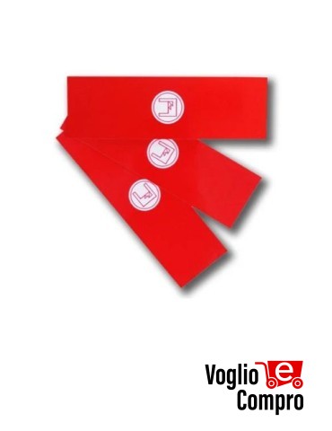Set 12 adesivi retro-riflettenti rossi per aste 1097L