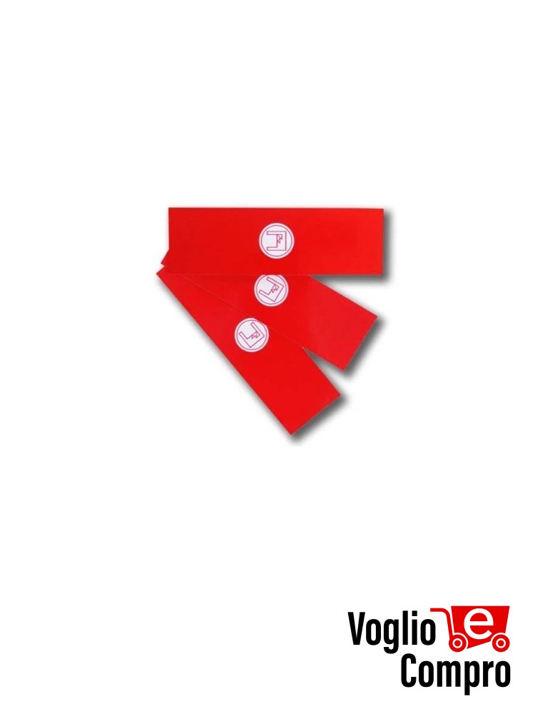 Set 12 adesivi retro-riflettenti rossi per aste 1097L