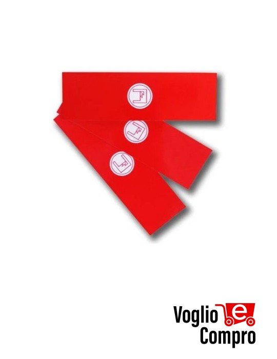 Set 12 adesivi retro-riflettenti rossi per aste 1097L