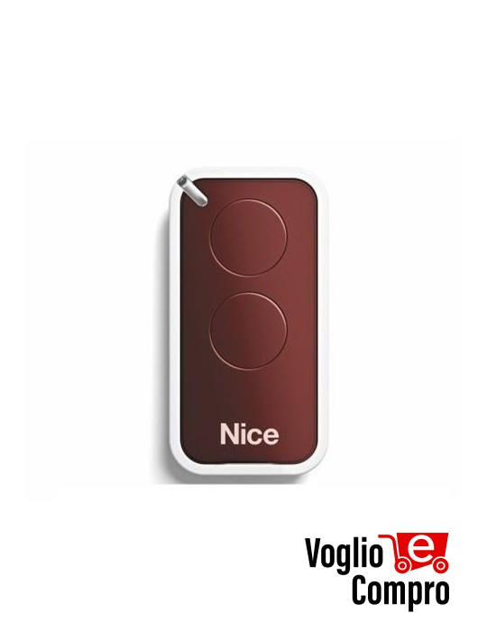6900959 RADIOCOMANDO TELECOMANDO ORIGINALE NICE INTI2R  ROSSO 433,92MHZ ROLLING CODE 2 TASTI