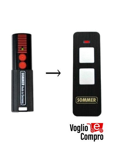 RADIOCOMANDO TELECOMANDO SOMMER 4026 TX 2 TASTI 868MHZ + BATTERIA