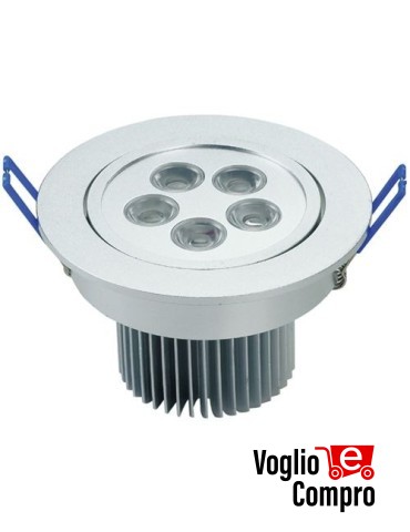 5941505 LAMPADA FARETTO LED DA INCASSO ORIENTABILE  5W 3000K 230V
