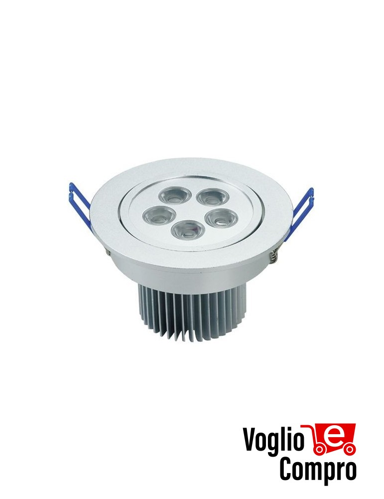 5941505 LAMPADA FARETTO LED DA INCASSO ORIENTABILE  5W 3000K 230V