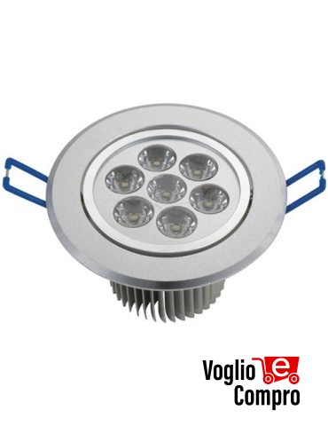 5941511 LAMPADA FARETTO LED DA INCASSO ORIENTABILE 7W 6000K 230V