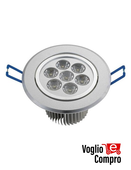 5941511 LAMPADA FARETTO LED DA INCASSO ORIENTABILE 7W 6000K 230V