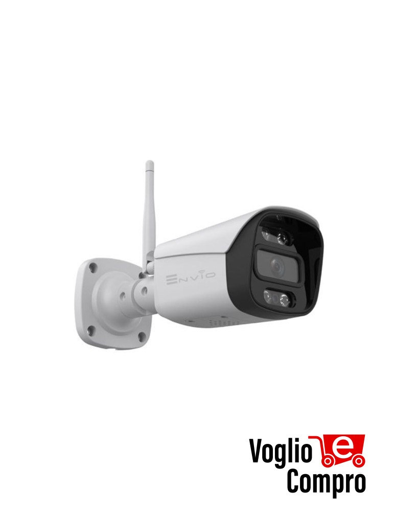 Telecamera di rete Bullet WiFi Obiettivo fisso 2,8 mm 5MP Doppio LED (IR e LED caldo) MV-BFM60500-AI