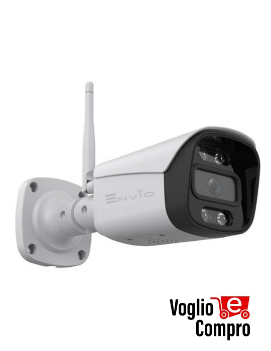 Telecamera di rete Bullet WiFi Obiettivo fisso 2,8 mm 5MP Doppio LED (IR e LED caldo) MV-BFM60500-AI