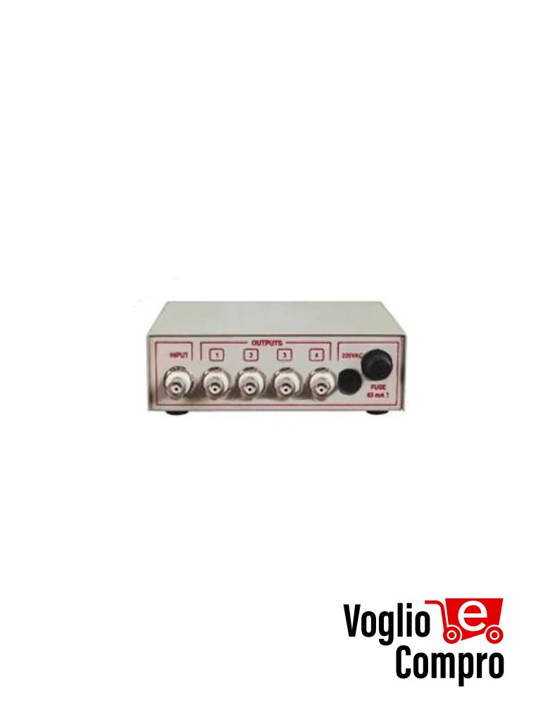 Distributore video amplificato ed equalizzato 1 in 4 out 230 Vac M104