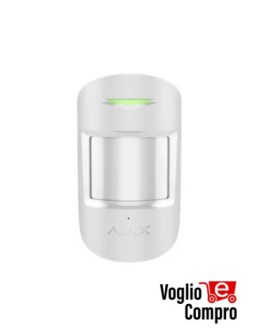 AJAX CombiProtect S BIANCO Rilevatore di movimento IR e rottura vetro wireless con microfono 67727