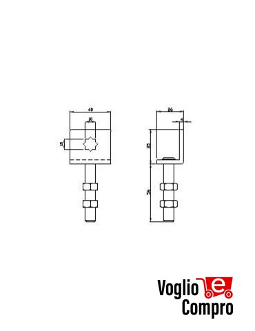 Staffa da parete con regolazione verticale accessorio per motoriduttori tubolari v2 162733