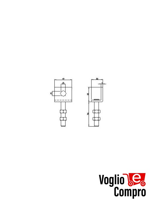 Staffa da parete con regolazione verticale accessorio per motoriduttori tubolari v2 162733