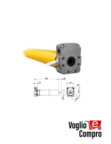 MOTORE TUBOLARE D 45mm 60Nm V2 MATIX M60 - 8rpm FINECORSA MECCANICO MANOVRA SOCCORSO MANUALE