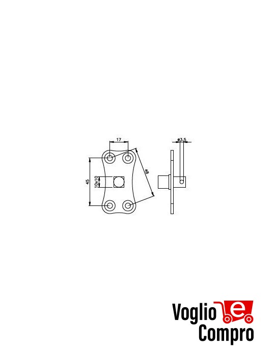 Adattatore per MATIX M / indispensabile per le staffe da parete (tranne 163479) motoriduttori Ø45