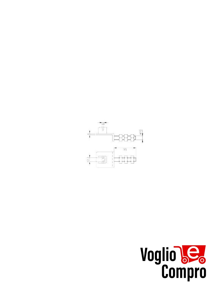 Staffa di supporto con regolazione verticale accessorio per motoriduttori Ø45 v2