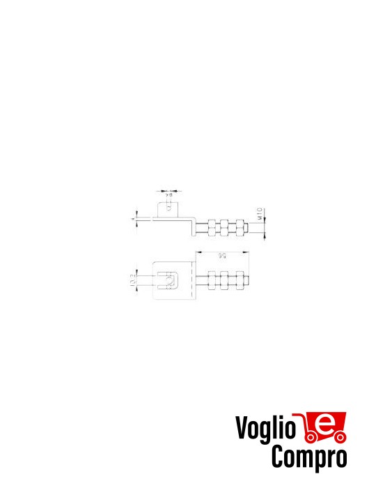 Staffa di supporto con regolazione verticale accessorio per motoriduttori Ø45 v2