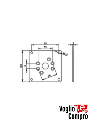 Staffa da parete accessorio per motoriduttori Ø45 v2 163479