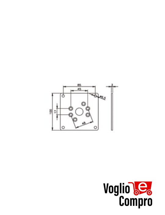 Staffa da parete accessorio per motoriduttori Ø45 v2 163479