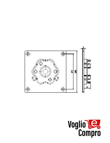 Adattatori compatibili con testa a stella Staffa da parete per motoriduttori Ø45 v2 163474